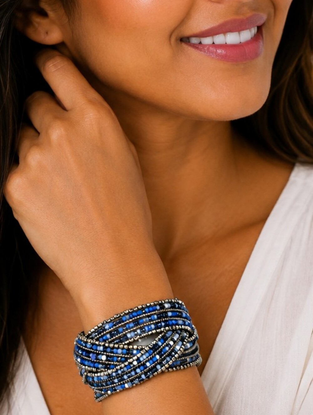 💎Inspirational Stretch Bracelet Positive Word Beaded Cuff Bracelet